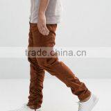 Custom OEM 100% Cotton Twill Breathable Taped Sides Concealed Fly Functional Cargo Pockets Plum Men's Pants thumbnail-4
