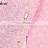Wholesale Custom Women Pink Sweater Fleece Ladies Jacket thumbnail-4