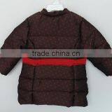2016 Baby Girls Brown Color Printed Cotton Padded Coat for Winter thumbnail-2