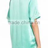 Plain Women Short Pajamas Set Satin Pyjama Set Short Sleeve With Shorts Nightwear thumbnail-2