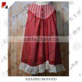 Red Stripe Chiffon Fabric Fully Lined Little Girl Dress thumbnail-1