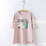 Lovely Printing Short Sleeve T-shirt Collar Joker Summer the New 2017 Small Pure and Fresh and Women's Clothing thumbnail-3