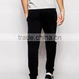Plain Black Varsity Fitted Joggers Blank thumbnail-2