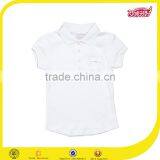 Toddler Girl School Uniform Short Sleeve Polo Shirt With Bow Pocket thumbnail-2