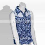 Ladies Sleeveless Shirt Neck Cardigan Work Uniform Blouses thumbnail-2