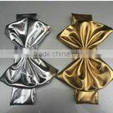 2017 Cute Large Bow Hair Accessory Knitted Baby Headband Gold and Silver Metal Material Messy Bow Headband Sweet Girls Headband thumbnail-1