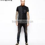 Custom High Quality Men Cotton Shirts, Stripes Printed Short-sleeved Shirt Wholesale in Guangzhou thumbnail-3