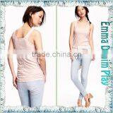 2016 Fashion Sketch Ladies Pink Dyeing Underwear Wide Neck Tank T-Shirt thumbnail-3