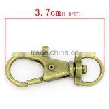 China Wholesale Antique Bronze Key Ring Metal Swivel Lobster Claw Clasp Hook thumbnail-3