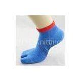Novelty Cotton Custom Blue Men's Two Toes Socks, Low Cut Toe Socks for Spring thumbnail-1