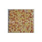 Colorful Penny Round Ceramic Mosaic Tiles , 300x300 Mesh Dotted Mosaic Tiles