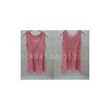 Sleeveless Scoop Neck Girls Summer Dress / Strips Kids Holiday Sweater in Red thumbnail-1