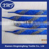 Polyester Shoelace with shiny metallic thread