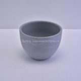 Grey bowl shape cement candle holder