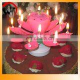 Multiple Color Unique Flower Musicial Birthday Cake Candles (Pink) thumbnail-1