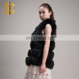 Wholesale OEM Service Genuine Raccoon Women Long Black Fur Vest thumbnail-4