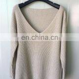 Best Selling Product Women Deep V- Neck Pullover Sweater With Best Quality KMY1107 thumbnail-2