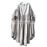 TWOTWINSTYLE Korean Cloak Dress For Women O Neck Batwing Long Sleeve Loose Asymmetric Maxi Dresses Female thumbnail-1