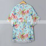 Matching Outfits Mommy & Me Women Boho Style Kimono Oversized Cardigan Family Tassel Beachwear Matching Clothes thumbnail-5