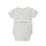 Summer Short Sleeve v Neck Organic Cotton Newborn Baby Romper Suit thumbnail-3