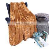New Design Yellow Real Patchwork Faux Fur Winter Throw Blanket for Bed thumbnail-2