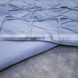 Washable Durable Navy Solid Color Quilt 100%cotton Coverlet Bed-cover With Pinch Pleated Ruffled thumbnail-6