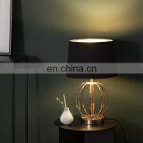 New Arrival Exquisite Metal Base Design Black Cotton Lampshade Modern Bedroom Table Lamp for Hotel thumbnail-3