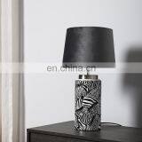 Creative Nordic Design Zebra Pattern Cylinder Shape Ceramic Material Hotel Table Lamp for Home Decor thumbnail-2