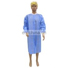 breathable uniforms 40gsm blue sms lab coat disposable