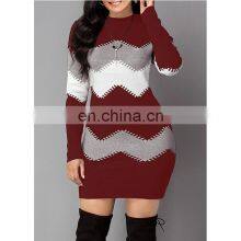 Wholesale Custom-made Women's Spring and Autumn Long-sleeved Long-necked Sweater Pullover Dress thumbnail-4