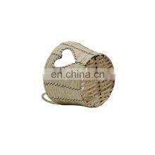 K&B Heart Shape Hollow Out Iron Willow Wicker Straw Toy Storage Basket Organizer Set for Kids Room thumbnail-1