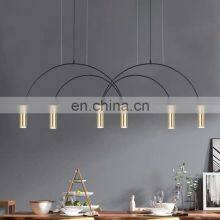 Modern Light Luxury Golden Stainless Steel Strip Black Gold Restaurant Bar Hanging Lamp thumbnail-3