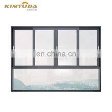 Blue Tinted Glass Burglar Proof Aluminium Sliding Windows With Mosquito Screen