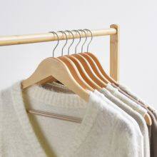 Manufacturer Hangers For Cloths Wood Cloth Hanger Wholesale White Wooden Clothing Coat Non Slip Clothes Hangers thumbnail-4