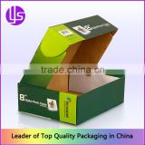 Custom E Flute Corrugated Cardboard Color Printed Roll End Tuck Top Paper Packaging Box with the Dust Flaps
