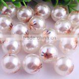 Bulk Fashion Large 20mm Chunky Round Loose Acrylic Pearl Print Cute Faux Pearl Beads For Kids Necklaces Making! thumbnail-1