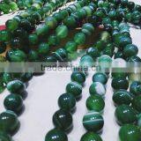 Polished Green Agate Natural Gemstone Striped Agate Round Beads thumbnail-4