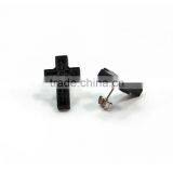 Good Wooden Cross Stud Earring Wood One Size thumbnail-3