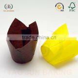 Grease Proof Paper Baking Cups Cupcake Liners Tulip Shaped Solid Color Cups for Cake Bread thumbnail-5