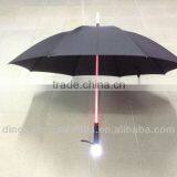 2015 New Fashion Straight Pole Light Led Umbrella With Hand Torch