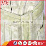 Green Flannel Fleece Ladies Bathrobe With Emb and Shawl Collar, Factory Direct Sale , Sleepwear With Low Price thumbnail-2