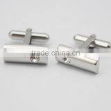 CZ Crystal Stone Stainless Steel Cufflinks For Men's Shirts thumbnail-2