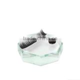 1PCS Octagon False Eyelash Glass Holder Transparent Crystal Eye Lash Extension Glue Adhesive Holder Pallet Makeup Tool
