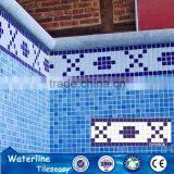 Decorative Ceramic Swimming Pool Blue Border Tile Waterline
