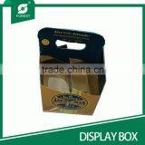 CUSTOM BRAND BEVERAGE DISPLAY BOX KRAFT PAPER MATERIAL 4 BOTTLES BEER CARRIERS WITH HANDLE thumbnail-5