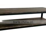 Antique KD Solid Wooden Rectangular Coffee Table With Wheels