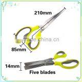 Chop Herbs Shears With Anti-Slip Silicone Coated On The Handle Multipurpose Kitchen Shear 5 Blades thumbnail-4