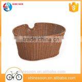 Brown Bicycle Front Woven Plastic Storage Basket thumbnail-1