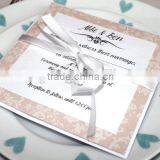Vintage Flocking Invitation Card Design With Ribbon