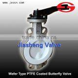 Manual Operation Wafer Type PTFE Coated Butterfly Valve thumbnail-1